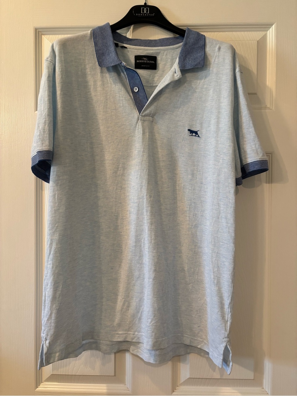 Rodd & Gunn Light Blue Polo Shirt with Contrast Trim